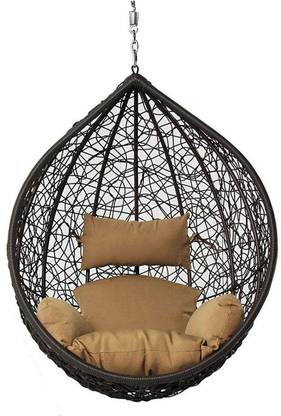 SPYDER HOME DECORE Single Seater Swing Chair Without Stand For Adult Ceiling Hang Iron Hammock