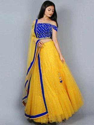 Embroidered Semi Stitched Lehenga Choli