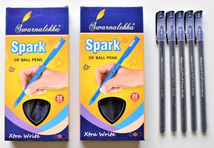 Swarnalekha Spark Use & Throw Ballpoint Pen Direct Fill Black ink Throw Away Xtra Write DF Ball Pens Set (Pack of 40) Ball Pen