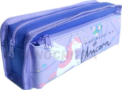 TECHNOCHITRA Uneeocorn Dual Zipper Pouch NA Art Canvas Pencil Box