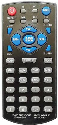 BhalTech 3 in 1 IT-400 SUF IT-502 WD SUF IT-5840 SUF Home Theater Compatible for Home Theater  INTEX Remote Controller