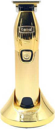 Kemei New Gold Cordless Electric Clipper 0.1mm T Blade Trimmer 180 min  Runtime 3 Length Settings