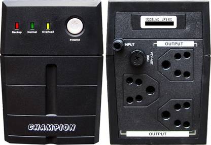 CHAMPION Line Interactive 800VA Stabilizer + 230 V Line-interactive Tower Model UPS with Overload Protection 3 Outlet Plugs