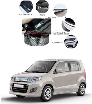 PRTEK Door Entry Guards Scratch Cover Protector Paint Threshold , Carbon Fiber Rubber Car Door Guard /Rear Bumper Guard Scratch scratch protection strip Front Entry Sill A176 Car Beading Roll For Window, Bumper, Door