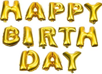 Shreeji Decoration Solid "HAPPY BIRTHDAY" Letters set-Foil Balloon