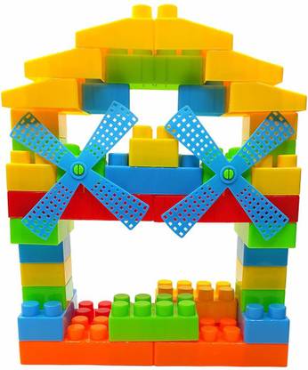 TOYICO! Building Blocks Play Learn Set Educational Toy for Kids with Cartoon Figures of Different Shapes of Non Toxic Material Educational Construction Set with Creative Construction Toys (76 PC)
