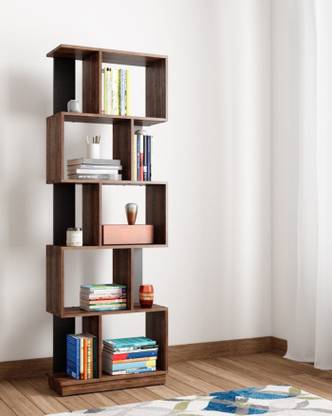 marutiwood Zig Zag BookShelf Engineered Wood Open Book Shelf