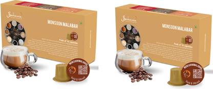 Bonhomia Monsoon Malabar - Vivid & Vibrant Coffee, Intensity 7/10 | Nespresso Compatible Pods | 10 Coffee Capsules Roast & Ground Coffee