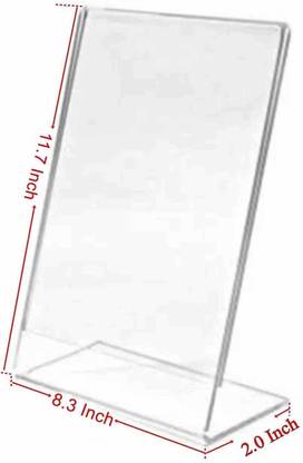 Rudrax 1 Compartments plastic Acrylic Display Stand Paper Holder Acrylic Signage Holder Acrylic Photo Frame Menu Stand A4 -Size 10PCS) TOP HIGH Acrylic Display Stand Paper Holder