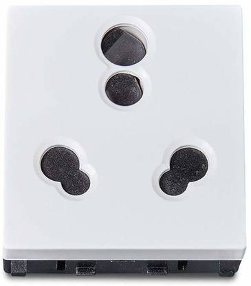 schneider electric Zencelo India-6A/16A 3 Pin Socket with Shutter - White (Pack of 10) 16 A Three Pin Socket