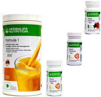 HERBALIFE Formula 1 Nutritional Shake Mix Mango And Afresh Lemo ,Tulsi And Ginger Energy Drink