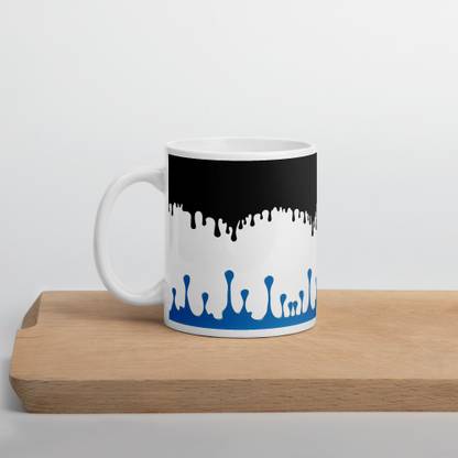 Kaynka Blue And Black Unique Ceramic Coffee (320ml) Ceramic Coffee Mug