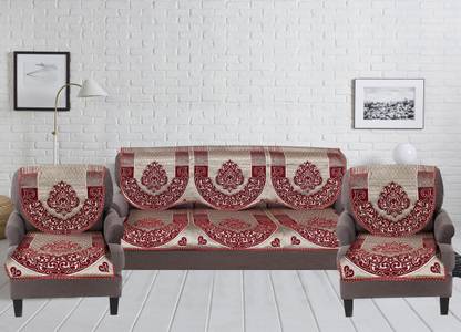 Nendle Cotton Damask 3+2 Seater Sofa Cover