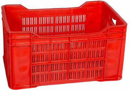 Nilkamal Plastic Multi-Purpose Use Crates (Red) Storage Basket