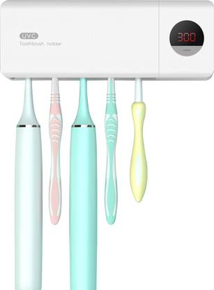 Dreamsedge UV Toothbrush Sanitizer, Toothbrush dryer, UVC toothbrush holder with Sterilization and Drying, Built-in Heater and UV lamp, Intelligent and automatic timing, Wall mounted ,Bathroom Storage & Space organizer, totally enclosed holder, multifunctional Plastic Toothbrush Holder
