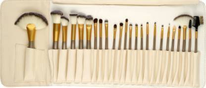 ADS HUDA Beauty 32 pcs Professional Makeup Brush Set with off white leather bag