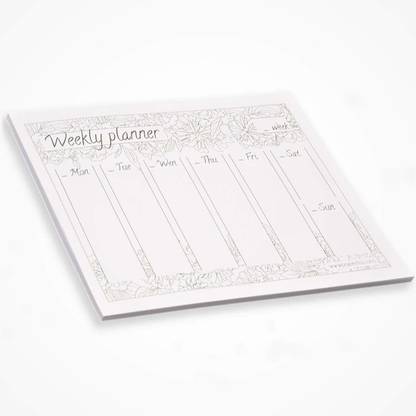 COI CHALK WHITE DOODLING UNDATED Desk PAD| Calendar for Writing| Paper| Tear-Off Sheets for Dates & Notes| Daily Planner & Weekly Overview| to DO List- Table Organizer Pocket-size Planner/Organizer RULED 50 Pages