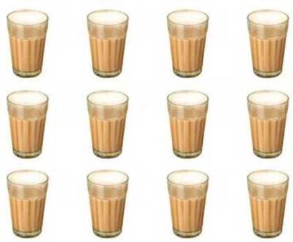 Lokesh (Pack of 12) (Pack of 12) Traditional Indian Cutting Chai /Tea Style Experience Set Glass Set (100 ml, Glass) Glass Set Water/Juice Glass
