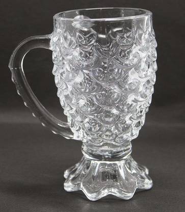 Priza Enterprise (Pack of 6) Pineapple/Fish Shape Clear Whiskey,Juice Mug ,Glass Beer Mug 150 ml Glass Set Beer Mug