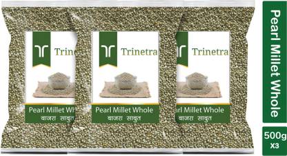 Trinetra Best Quality Bajra Sabut (Pearl Millet Whole Grain)-500gm (Pack Of 3) Pearl Millet