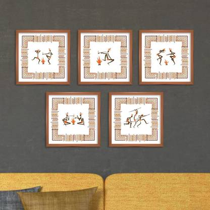 WallDecorato Tribal Art Work Natural Colors 21 inch x 32 inch Painting