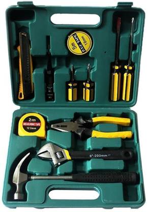 GETZET 12 in 1 Hand Tool Kit Hardware Screw Driver Hammer, Measuring Tape, Wrenches, Cutter and Pliers Home, Office Work Repair Household Pliers All Kit Set Multitools & Accessories. Hand Tool Kit