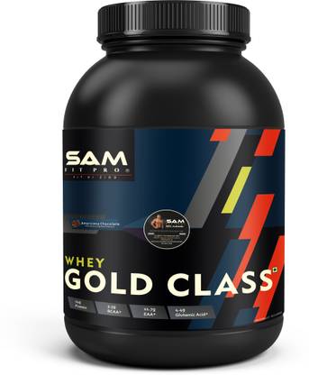 SAM Pro Gold Class Whey Protein |Chocolate | 30 Gram Protein per Scoop Whey Protein
