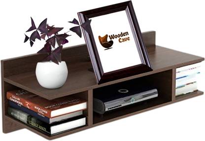 wooden cave set top box (DTH) and remote wall mount wooden stand for home decor Wooden Wall Shelf