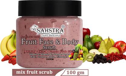 SAHSTRA Effective And Advance, Face Scrub For Oily Skin, Fruit Scrub Face Wash, Scrub For Men Women,Face Scrub For Dry Skin, Fruit Face Scrub In Scrub,Face And Skin Scrub. Scrub