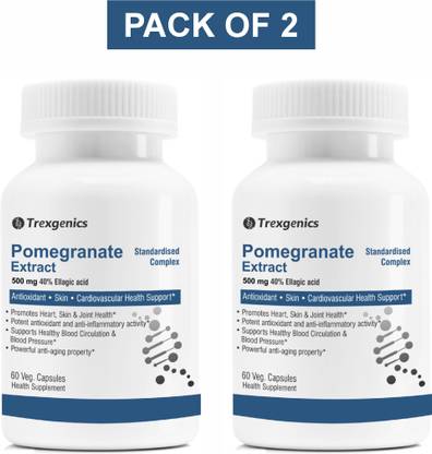Trexgenics POMEGRANATE (40% Ellagic acid)500mg Skin, Blood circulation, Heart(60 Vcaps)