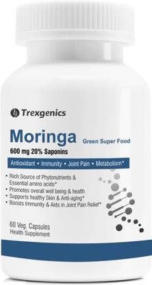 Trexgenics MORINGA (Bioactive 20% Saponins) 600mg Premium Quality Super Green(60 Vcaps)