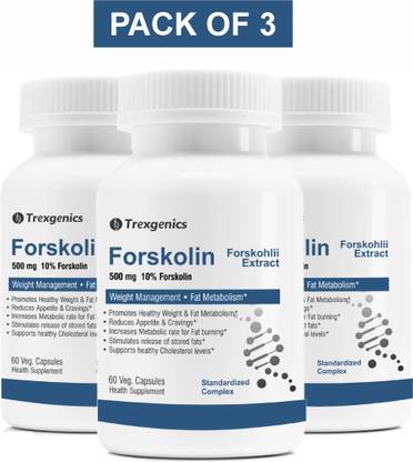 Trexgenics FORSKOLIN 10% 500mg Premium Forskohlii Keto Weight Loss Fat Metabolism(60Vcaps)