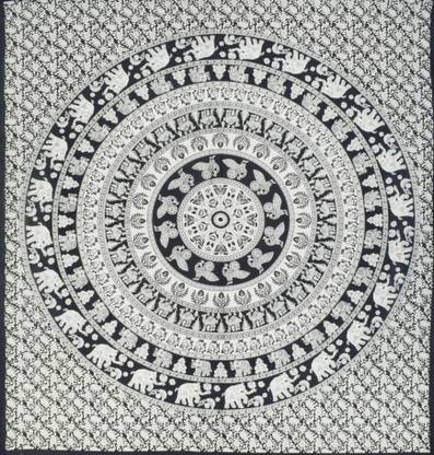 Urban Baniya Traditional Jaipuri Round Bird Print Tapestry Wall Hanging Indian Cotton Tapestries Bedspread Picnic Beach Blanket Wall Art Hippie Tapestry Bed Cover-Multicolor|Size:Double(90"x108") Boho Bohemian Mandala Tapestry