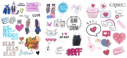 KHUSHA CREATIONS Scrapbooking Bestie Love Theme Tags Sheets (3 Sheets)