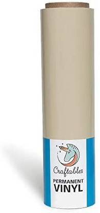 Craftables Vinyl Roll - Permanent, Adhesive, Glossy & Waterproof 12 X 25' For Crafts, Cricut, Silhouette, Expressions, Cam