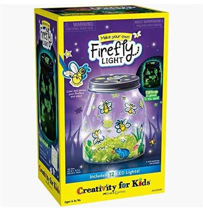 Creativity for Kids Make Your Own Firefly Light Craft Kit - Build A Play And Pretend Shrink Fun Indoor Lightning Bug Jar, Multi