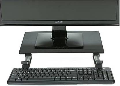 Mind Reader Monadj-Blk Monitor Stand Riser, Adjustable Anti-Slip, Ventilated Rectangle Metal For Computer, Laptop, Monitor,