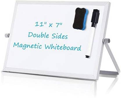 Tsj Office Small Dry Erase Board - Desktop Portable Mini board Easel 7X 11, 360 Degree Reversible To Do List Notepad For