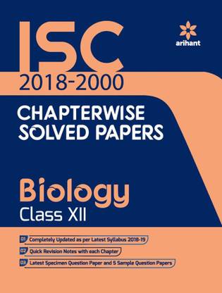 Isc Chapterwise Solved Papers Biology Class 12th