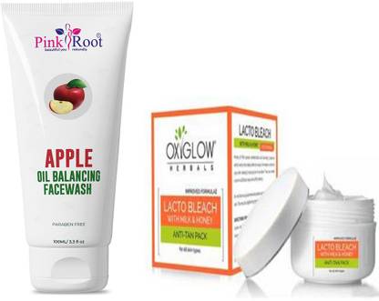 PINKROOT Apple Facewash 100ML with Oxyglow Lacto Bleach