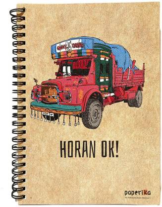 Paperika A5 Size Wirebound Notebook , 160 Ruled Pages (280/300 GSM) Textured Cover, Digital Print with Austrian recycled paper A5 Notebook Ruled 160 Pages