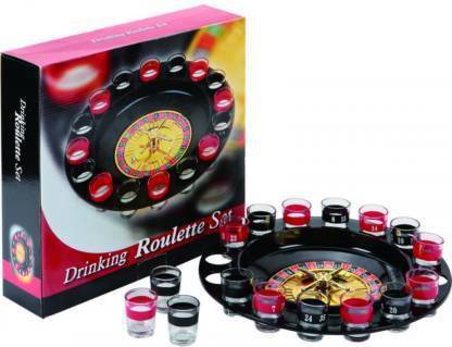UE Ind Casino Drinking Roulette Game Spin n Shot with 16 Shot Glasses and 2 Balls Drinking Roulette