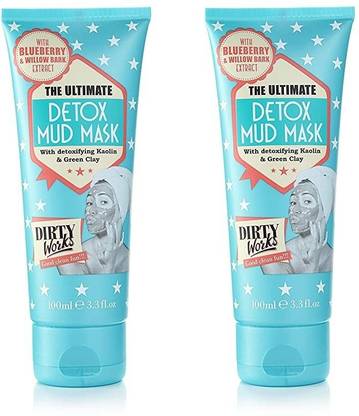 Dirty Works Detox Mud Mask With Blueberry Willow Bark Extract Each 100ml Pack Of 2