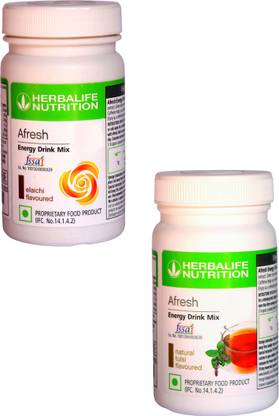 HERBALIFE Afresh Energy Drink Mix - Elaichi Flavor & Tulsi Flavor Combo Pack Of 2 PCS Combo