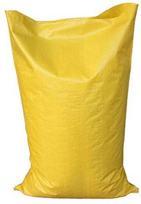 RAJCHEIF Empty HDPE Bag, Bora, BORI | KTTA for Packing of Products, Set of 10 Pieces (Yellow, 27*45) Grow Bag