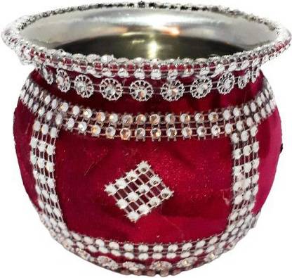 GiftsBouquet Smart Creations Decorated/Designer Kalash for Pongal/Sankranti Puja Marriage/Karvachauth Stainless Steel Kalash