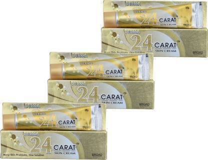 Derma 24 Carat Skin Cream, Many Skin Problems, One Solution (Pack Of 3)