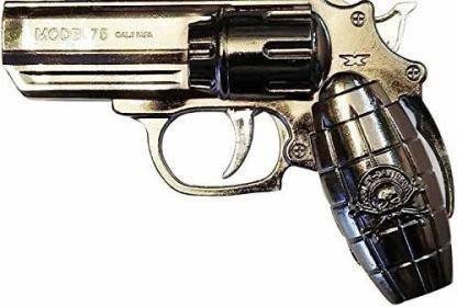 Peshkar Pocket Revolver Shape Cigarette Lighter With LED Light Steel Gas Lighter (Silver, Pack of 1) Pocket Revolver Shape Cigarette Lighter With LED Light Steel Gas Lighter (Silver, Pack of 1) Pocket Lighter