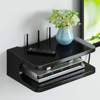 ZIARO Set top Box Stand | WiFi Router Holder Wooden Wall Shelves | Setup Box Stand Wooden Wall Shelf