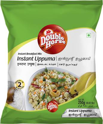 Double Horse Instant Uppuma Mix 250g (Pack of 1)| Instant Breakfast Mix | Rava uppuma mix |Ready to Cook 250 g